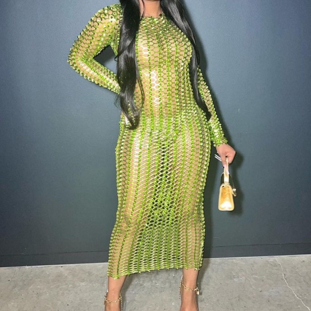 Green Metallic Dress